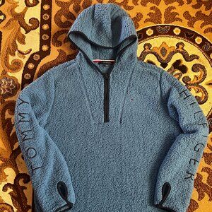 TOMMY HILFIGER Blue Sherpa Pullover Hoodie